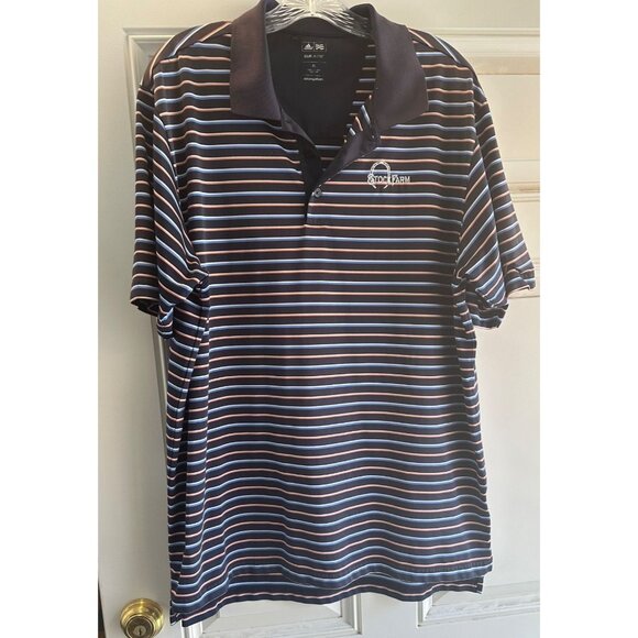 Adidas Men's Polo Golf Pull On Stripe Shirt Size XL - Picture 1 of 11